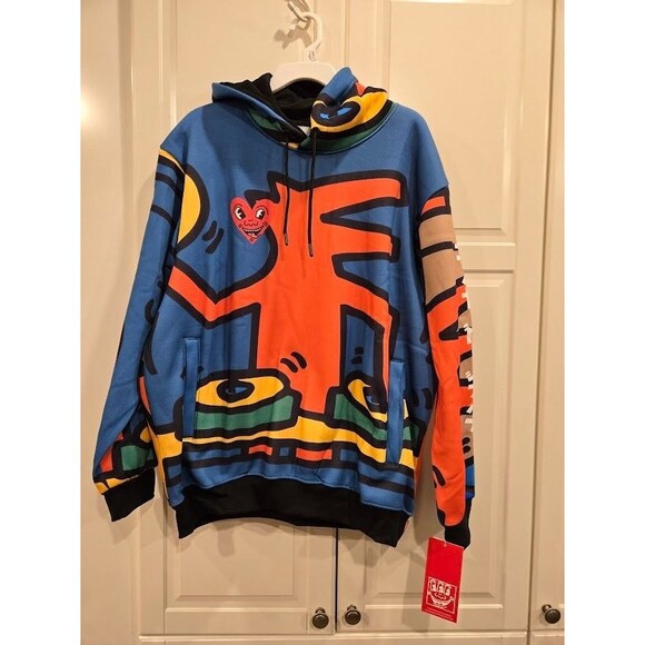 Members Only Other - Members Only Keith Haring Pop Art Hoodie Sweatshirt Mens size LARGE - NEW